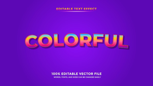 Colorful Editable Text Effect