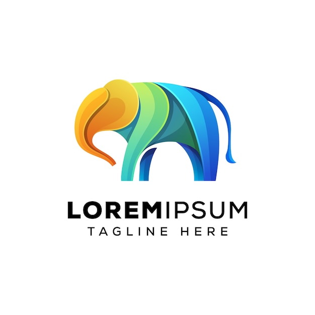 Colorful elephant logo design