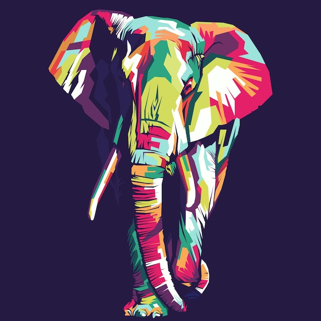 Colorful Elephant vector pop art