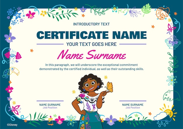 Colorful Encanto Certificate