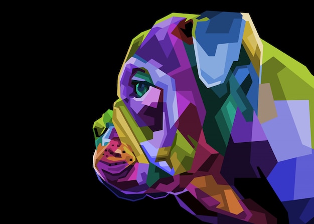 Colorful english bulldog on pop art style.  illustration.