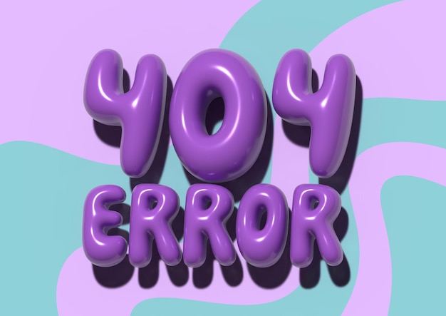 Colorful Error Page 3D Purple 404 Illustration