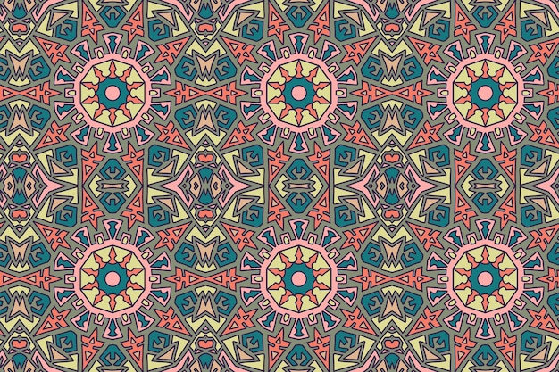 Colorful ethnic seamless pattern maya concept background