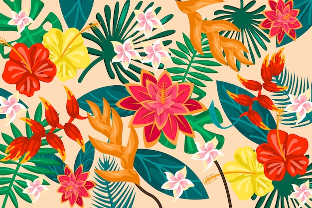 Colorful exotic floral background