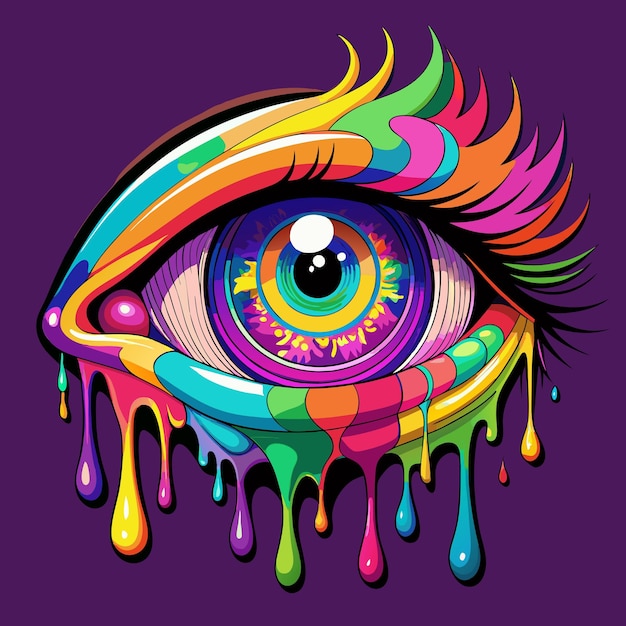 Vector a colorful eye with the word eye on it