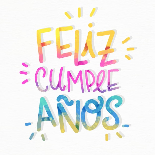 Colorful feliz cumpleaños lettering