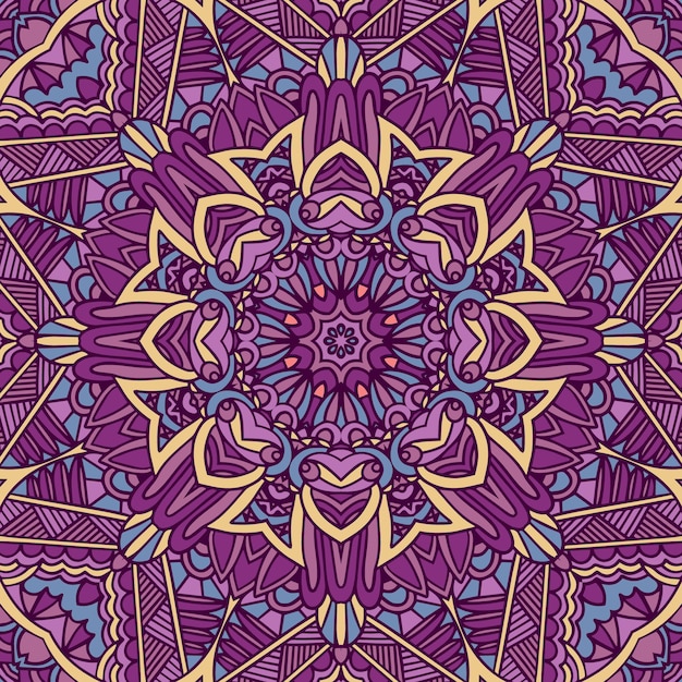 Colorful Festival flower ethnic mandala