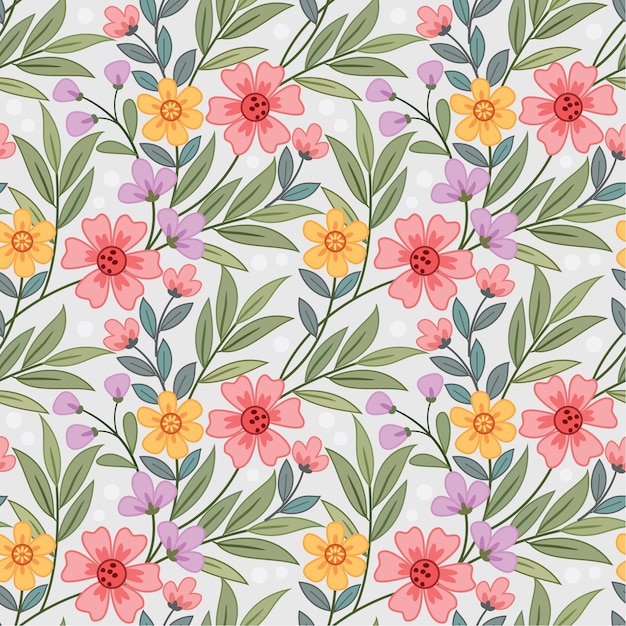 Colorful Ffowers seamless pattern  