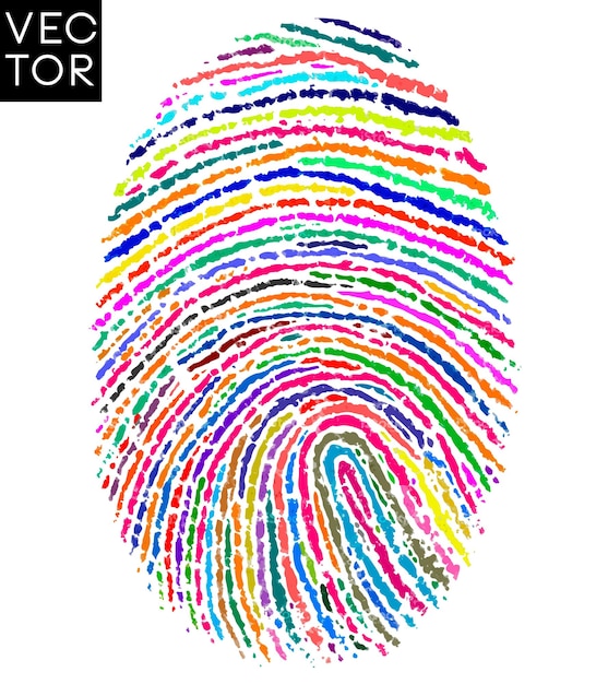 Colorful fingerprint finger print vector illustration