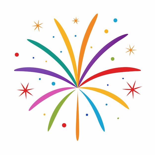 Vector colorful fireworks vector illustration