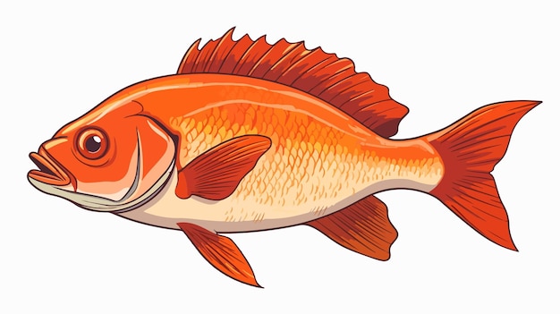 Colorful Fish Drawing Cartoon Vector Illustration