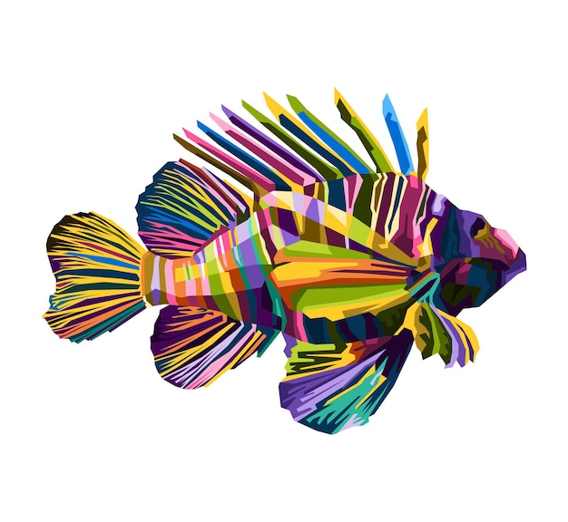 Colorful fish pop art portrait illustration