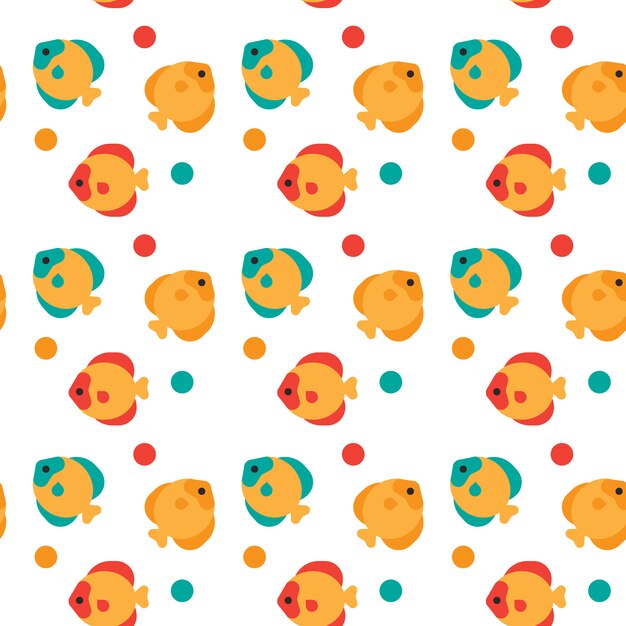 Colorful Fish Seamless Pattern Abstract Ornament