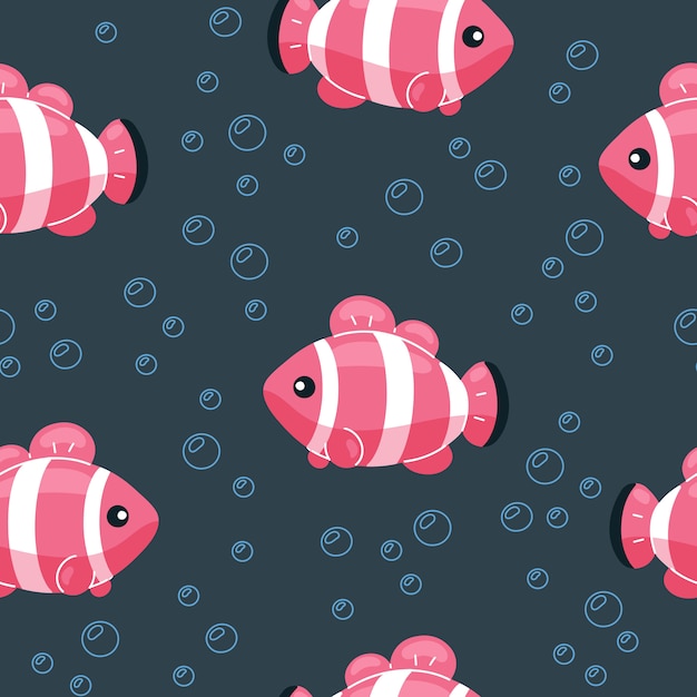 Colorful fish seamless pattern