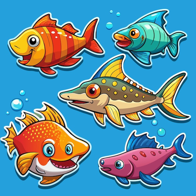 colorful fish stickers