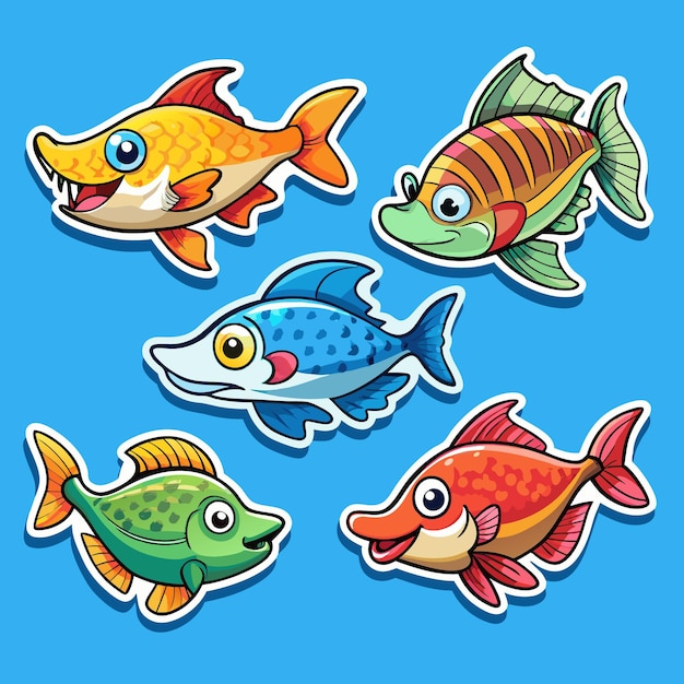 colorful fish stickers