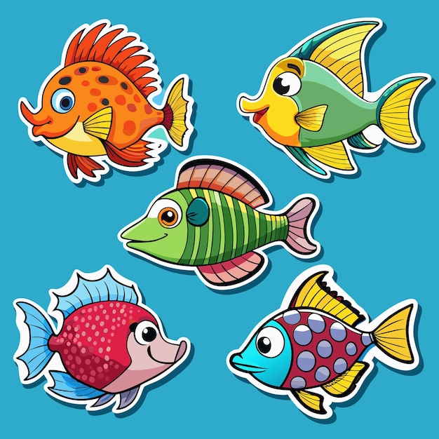 colorful fish stickers