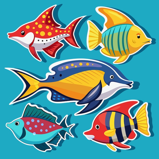 colorful fish stickers