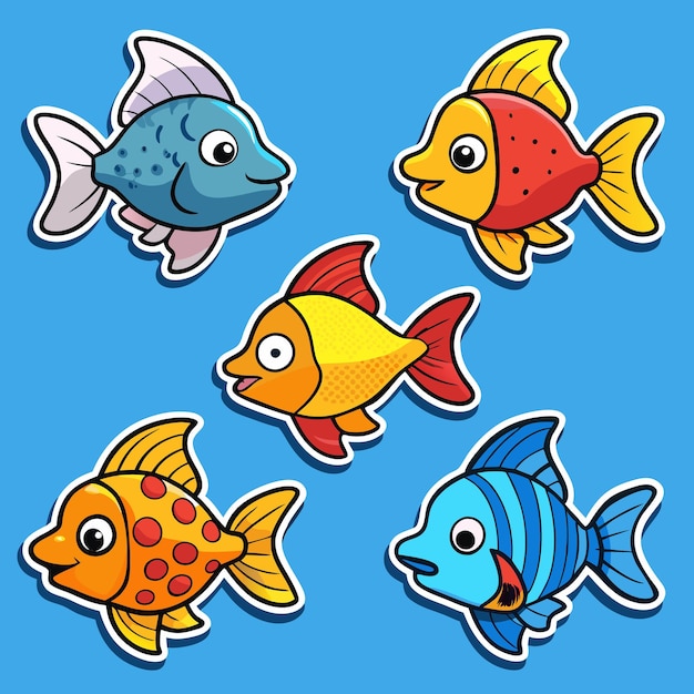 colorful fish stickers