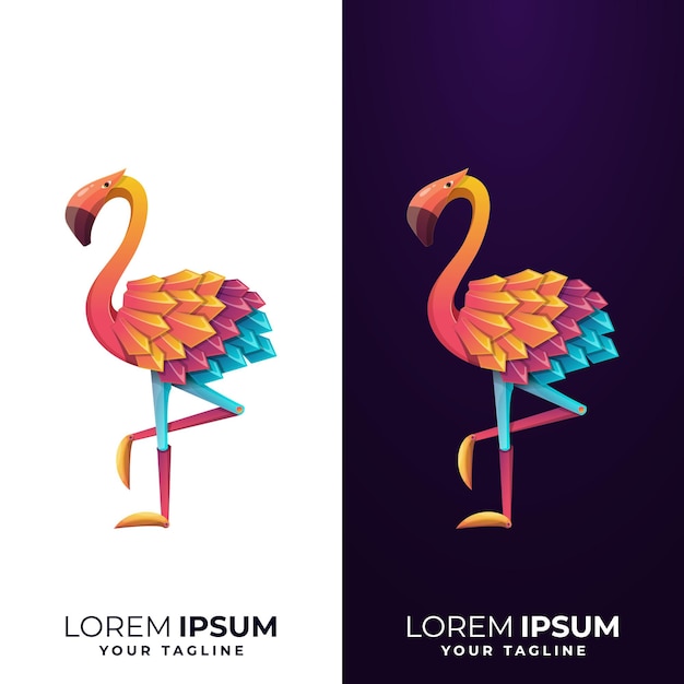 COLORFUL FLAMINGO LOGO TEMPLATE