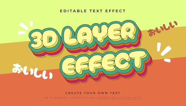 Colorful Flat Layered 3D editable text effect suitable for promotion product headline poster