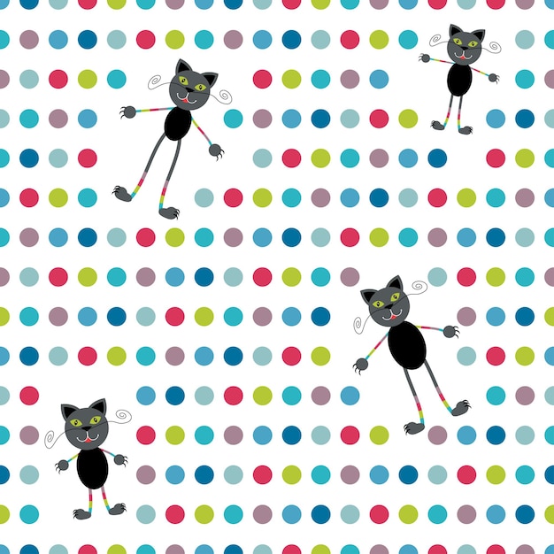 Colorful flat repeat wall paper polka dot.