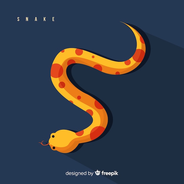 Colorful flat snake illustration