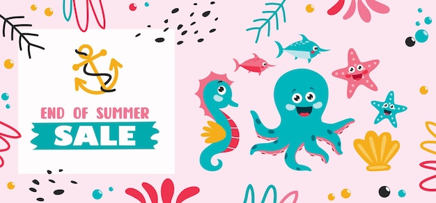 Colorful Flat Summer Banner