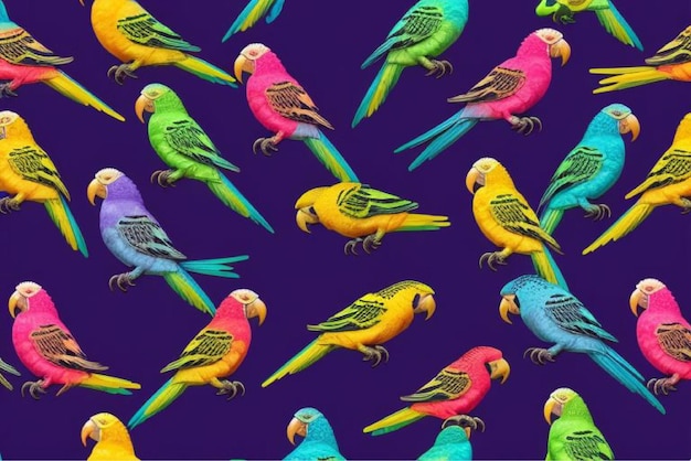 a colorful flock of birds are shown with the words quot parrots quot on the bottom