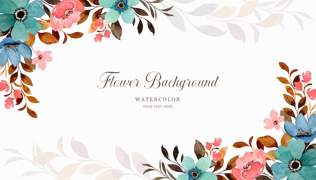 Colorful floral background with watercolor