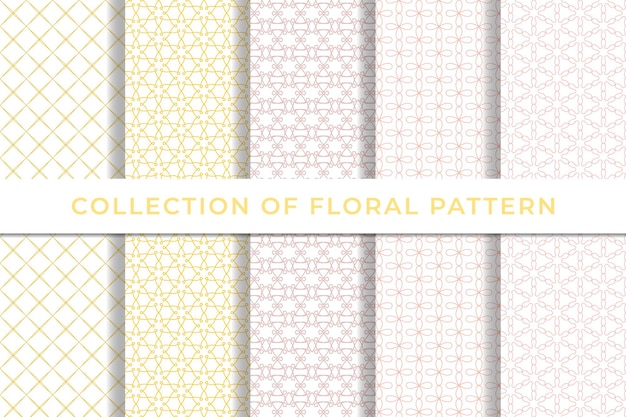 colorful floral Collection of geometric seamless patterns simple minimal design