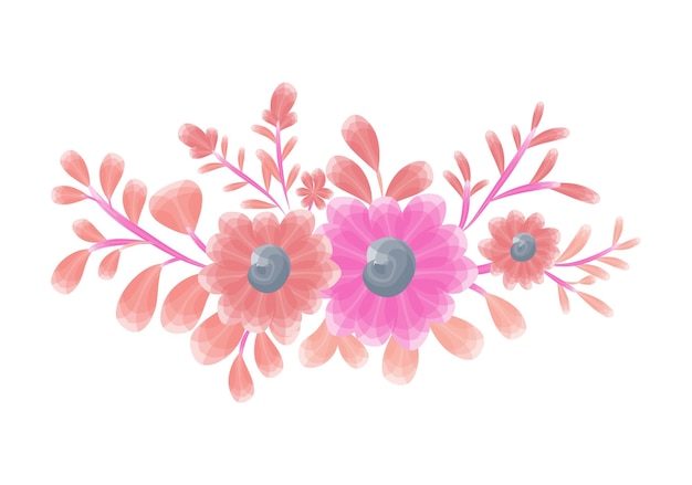 Colorful floral flower frame background with art watercolor