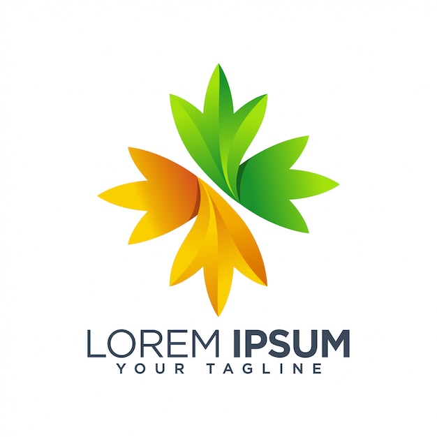 Colorful floral leaf logo 