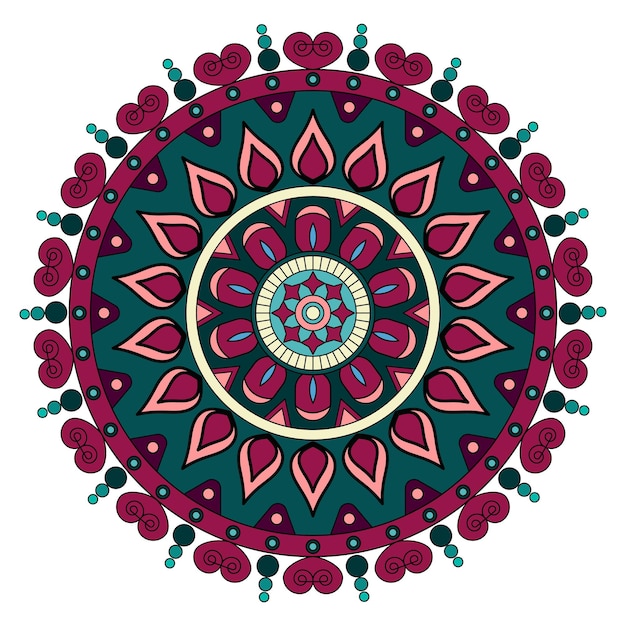 Colorful floral mandala pattern design for decorative ethic ornament