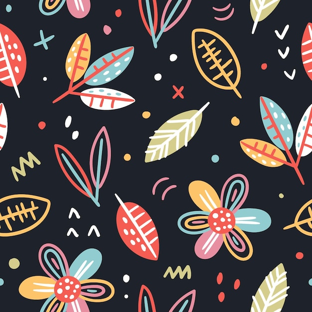 Colorful floral pattern Doodle floral pattern Spring pattern