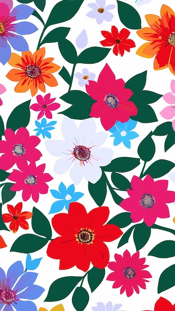 Colorful Floral Pattern Wallpaper Vector Background