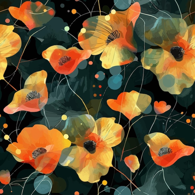 a colorful floral patterns watercolor style background