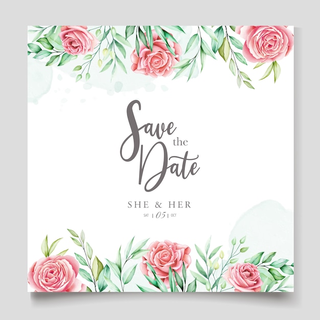 colorful floral wedding invitation