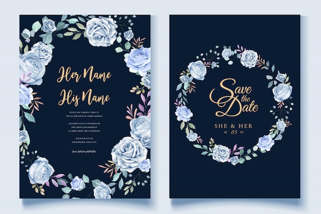 colorful floral wedding invitation 