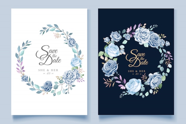 colorful floral wedding invitation 