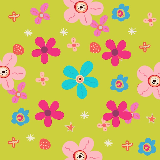 Colorful Flower Nature Pattern Background