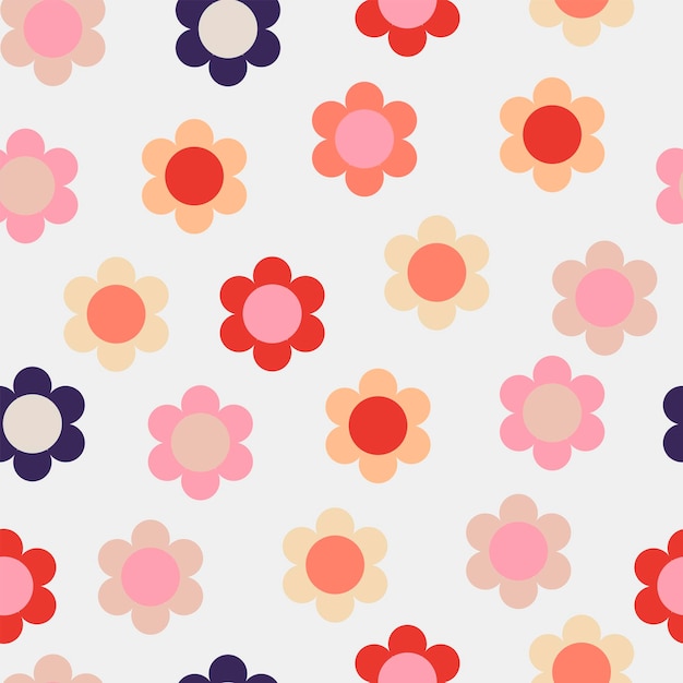 A colorful flower pattern with pink, orange, and yellow colors.