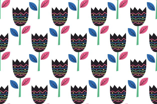 Colorful Flower Seamless Pattern Vector