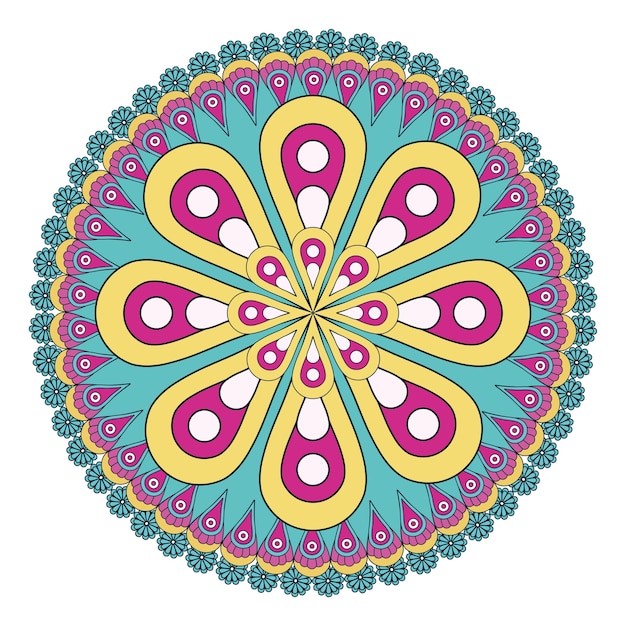 colorful flower shape mandala