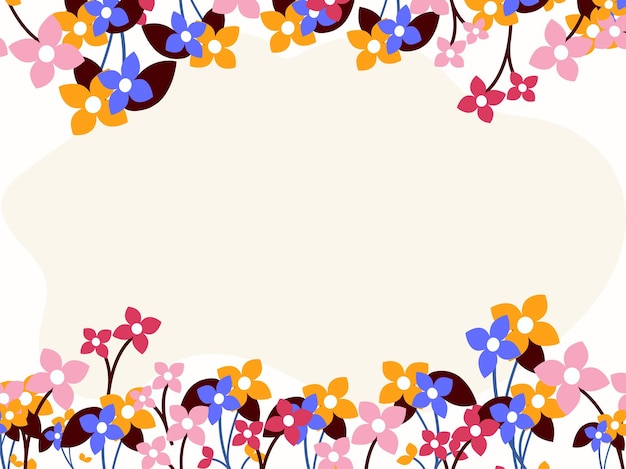 Colorful Flowers  Border Background