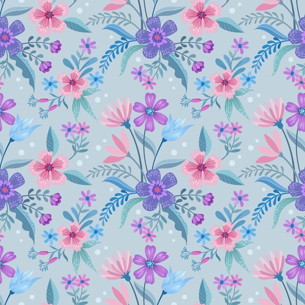 Colorful flowers design in seamless pattern Can be used for fabric textile wallpaper