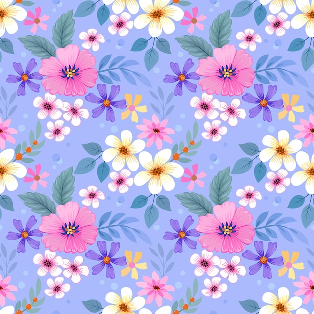 Colorful flowers design seamless pattern Can be used for fabric textile wallpaper