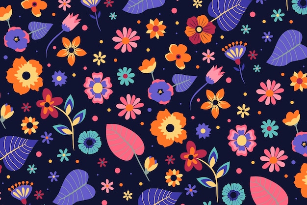 Colorful flowers motif pattern