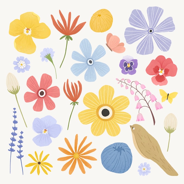 Colorful flowers pack