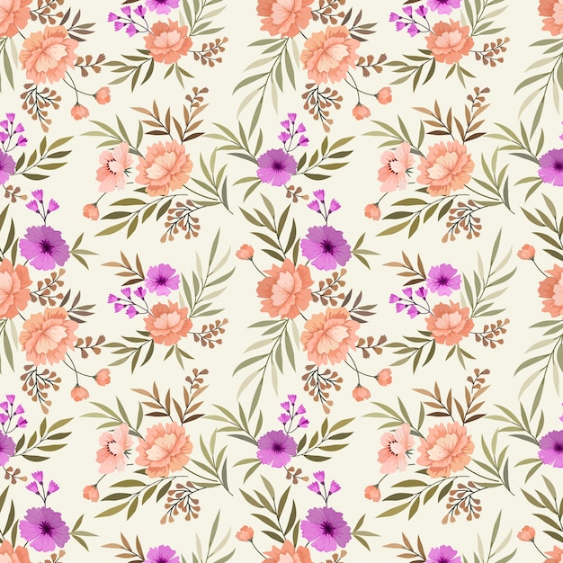 Colorful flowers seamless pattern